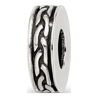 Sterling Silver Antiqued Pattern Bead