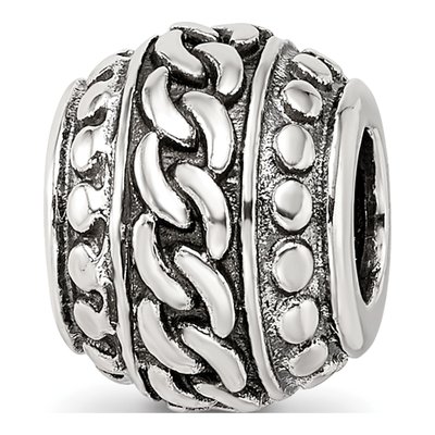 Sterling Silver Antiqued Pattern Bead