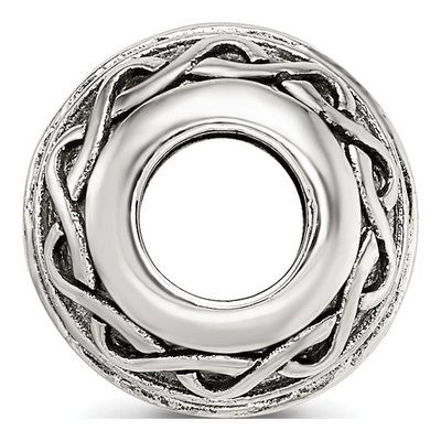 Sterling Silver Antiqued Pattern Bead – view 3
