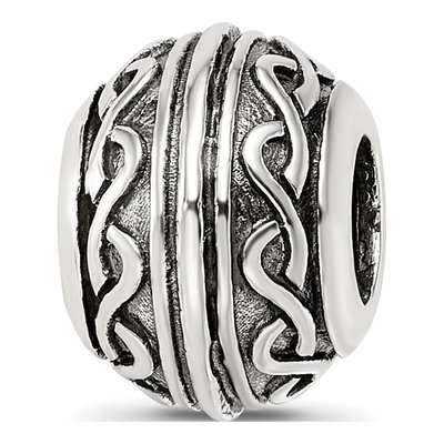 Sterling Silver Antiqued Pattern Bead