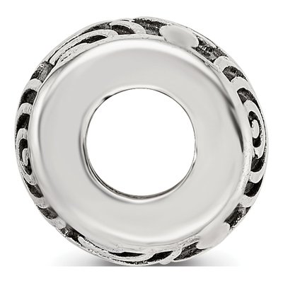 Sterling Silver Antiqued Swirl Bead – view 3