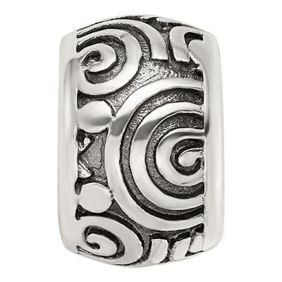 Sterling Silver Antiqued Swirl Bead – view 5