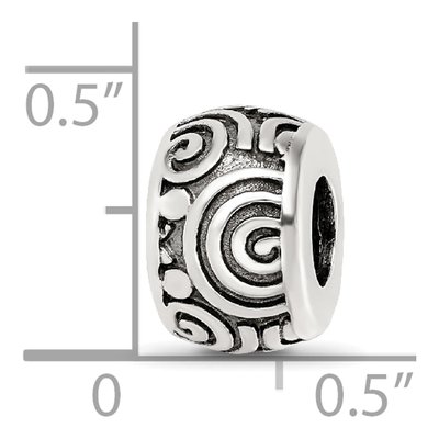 Sterling Silver Antiqued Swirl Bead – view 6