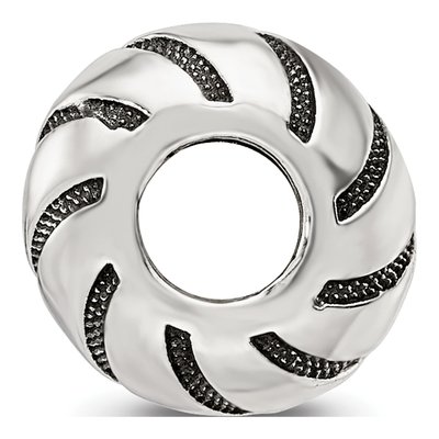 Sterling Silver Antiqued Swirl Bead – view 3