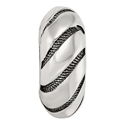 Sterling Silver Antiqued Swirl Bead – view 4