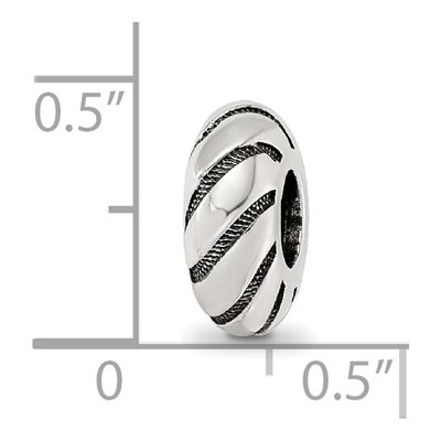 Sterling Silver Antiqued Swirl Bead – view 5