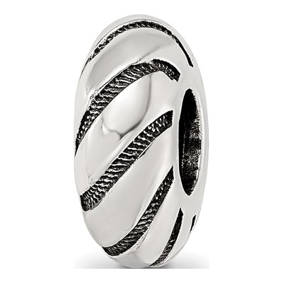 Sterling Silver Antiqued Swirl Bead