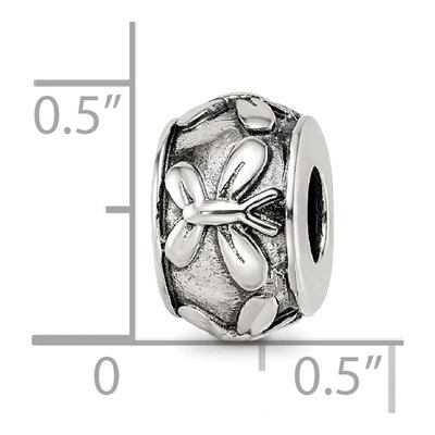 Sterling Silver Antiqued Butterfly Bead – view 6