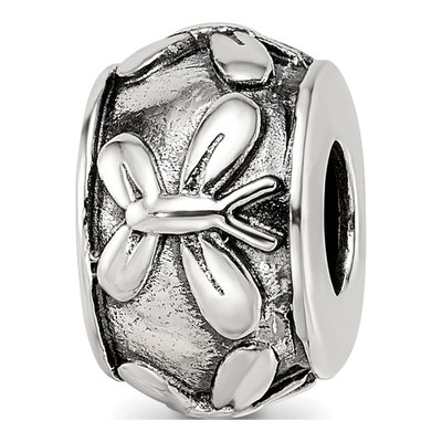 Sterling Silver Antiqued Butterfly Bead