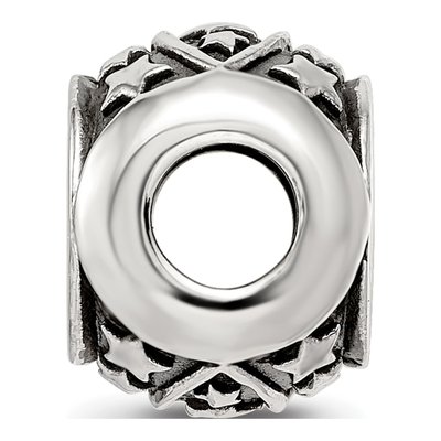 Sterling Silver Antiqued Snowflake Star Bead – view 3