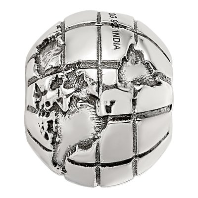 Sterling Silver Antiqued Globe Bead – view 5
