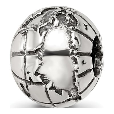 Sterling Silver Antiqued Globe Bead – view 6