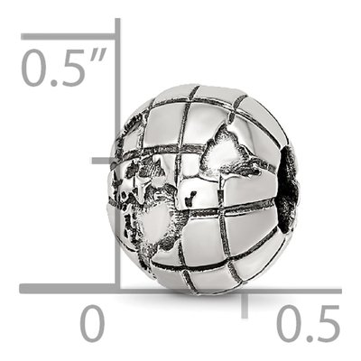 Sterling Silver Antiqued Globe Bead – view 7