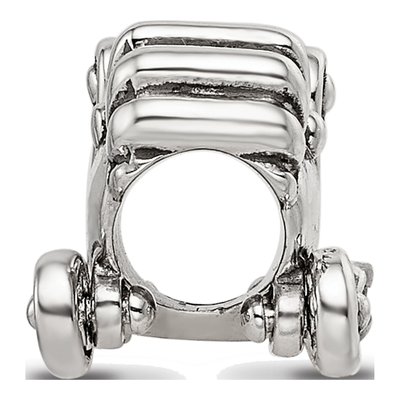 Sterling Silver Antiqued Baby Carriage Bead – view 3
