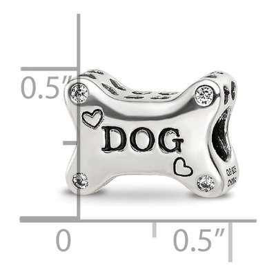 Sterling Silver CZ Enamel Dog Bone Bead – view 5