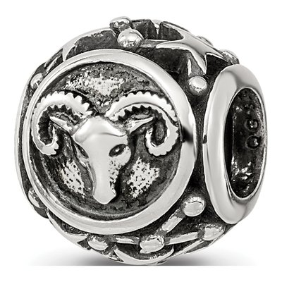 Sterling Silver Aries Zodiac Bead