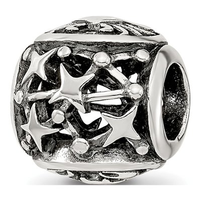 Sterling Silver Antiqued Zodiac Cancer Bead – view 6