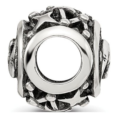 Sterling Silver Antiqued Pisces Zodiac Bead – view 3