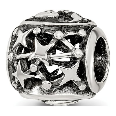 Sterling Silver Antiqued Pisces Zodiac Bead – view 6