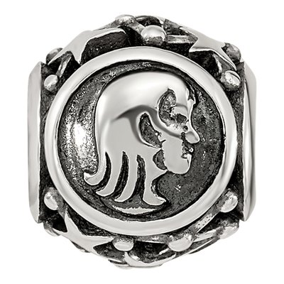 Sterling Silver Antiqued Virgo Zodiac Bead – view 4