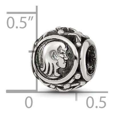 Sterling Silver Antiqued Virgo Zodiac Bead – view 7