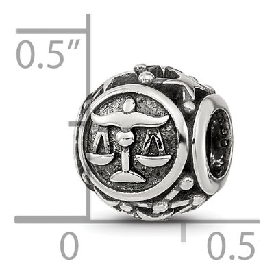 Sterling Silver Libra Zodiac Bead – view 7