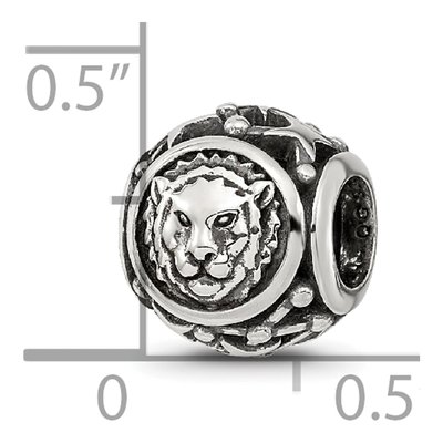 Sterling Silver Antiqued Leo Zodiac Bead – view 7