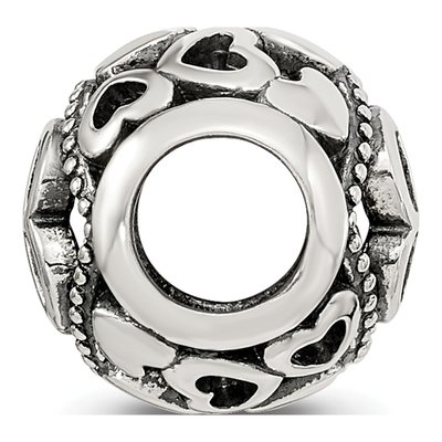 Sterling Silver CZ Letter B Bead – view 3
