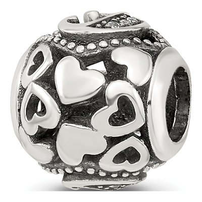 Sterling Silver CZ Letter C Bead – view 6