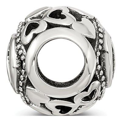 Sterling Silver CZ Letter D Bead – view 3