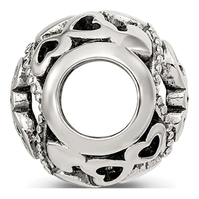 Sterling Silver CZ Letter E Bead – view 3