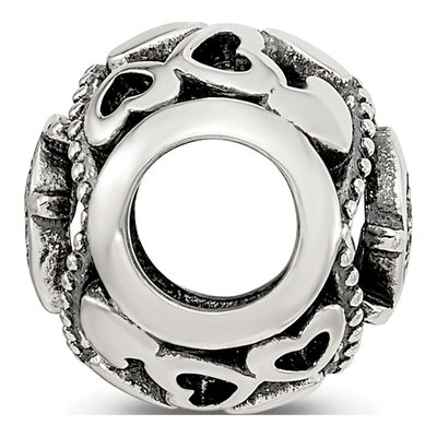 Sterling Silver CZ Letter F Bead – view 3