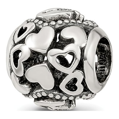 Sterling Silver CZ Letter F Bead – view 6