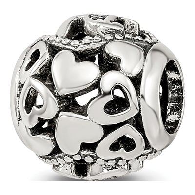 Sterling Silver CZ Letter H Bead – view 6