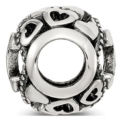 Sterling Silver CZ Letter I Bead – view 3