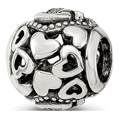 Sterling Silver CZ Letter I Bead – view 6