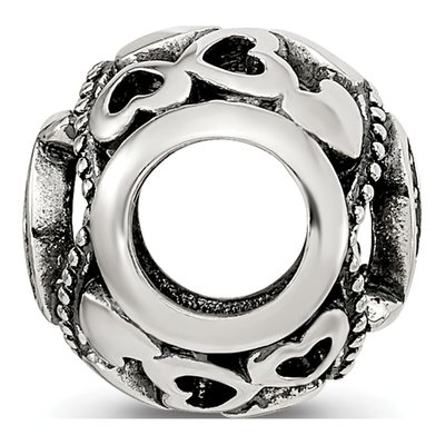 Sterling Silver CZ Letter T Bead – view 3