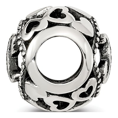 Sterling Silver CZ Letter L Bead – view 3