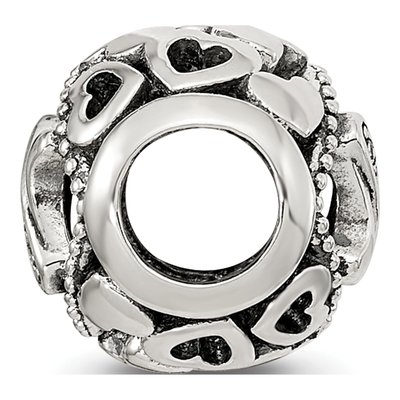 Sterling Silver CZ Letter N Bead – view 3