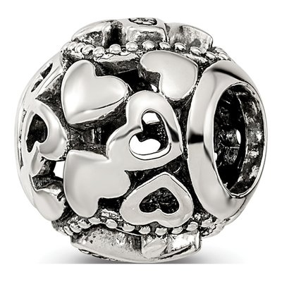Sterling Silver CZ Letter N Bead – view 6
