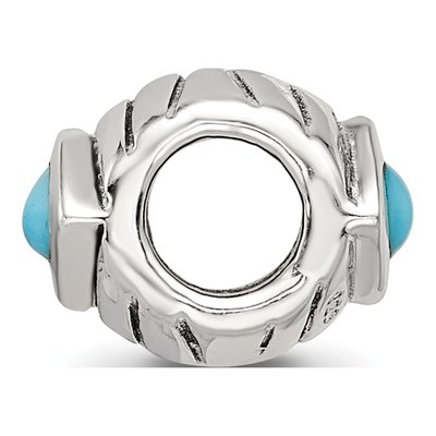 Sterling Silver Turquoise Bead – view 4