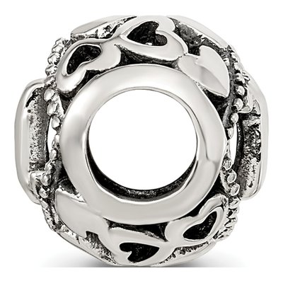 Sterling Silver CZ Letter U Bead – view 3