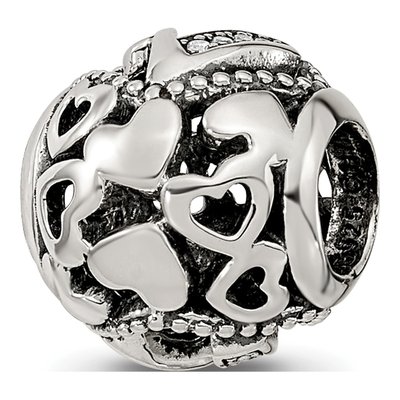 Sterling Silver CZ Letter V Bead – view 6