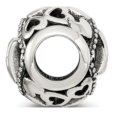 Sterling Silver CZ Letter W Bead – view 3