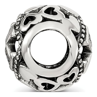 Sterling Silver CZ Letter X Bead – view 3