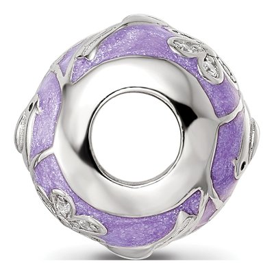 Sterling Silver CZ Spring Enamel Bead – view 3