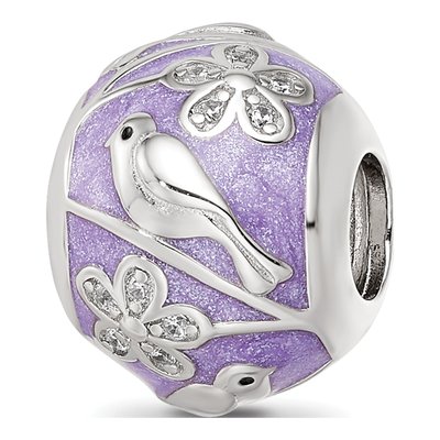 Sterling Silver CZ Spring Enamel Bead – view 4