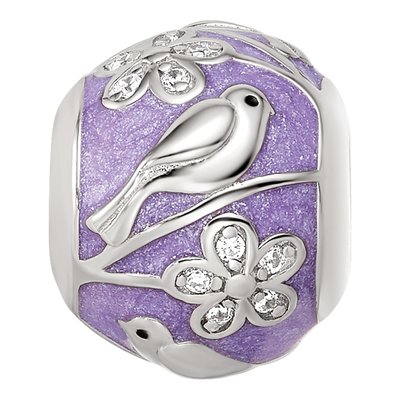 Sterling Silver CZ Spring Enamel Bead – view 5