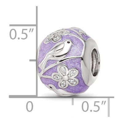 Sterling Silver CZ Spring Enamel Bead – view 6