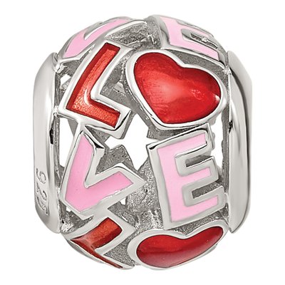 Sterling Silver Enameled Love Bead – view 4